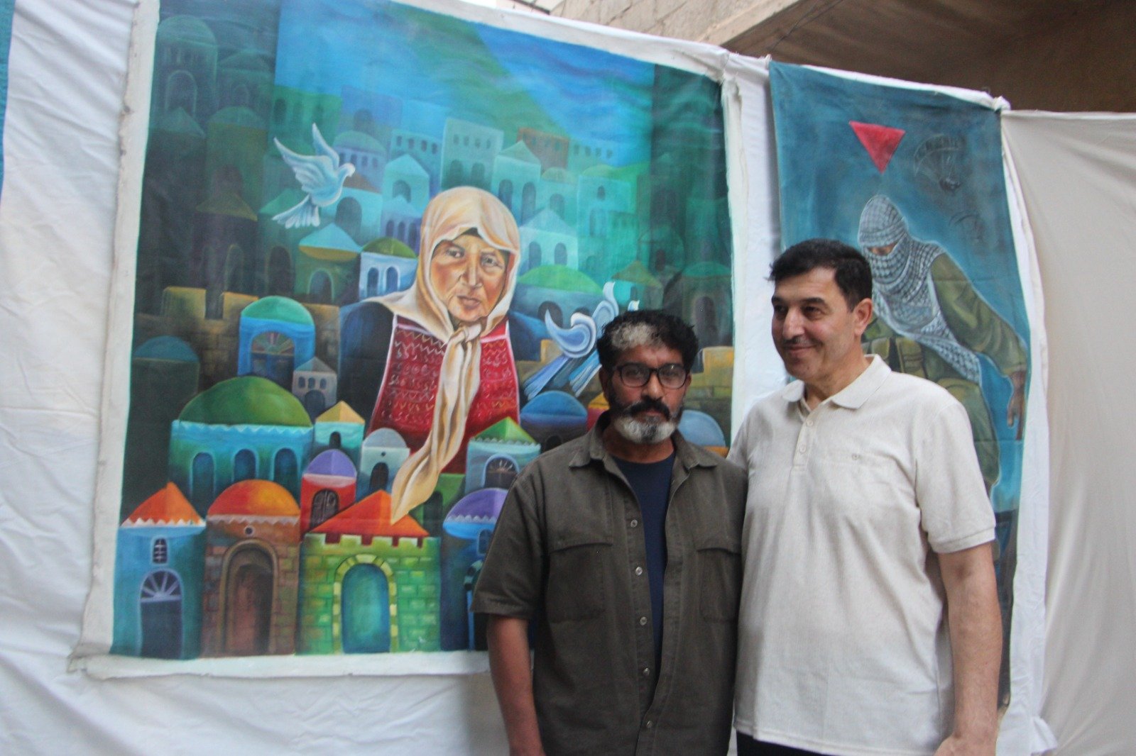 موسوعة المخيمات الفلسطينية تزور معرض: غزة يا جرحنا المفتوح، للفنان التشكيلي علي جروان ولمؤسسة كوشان، بعدسة لين محمد