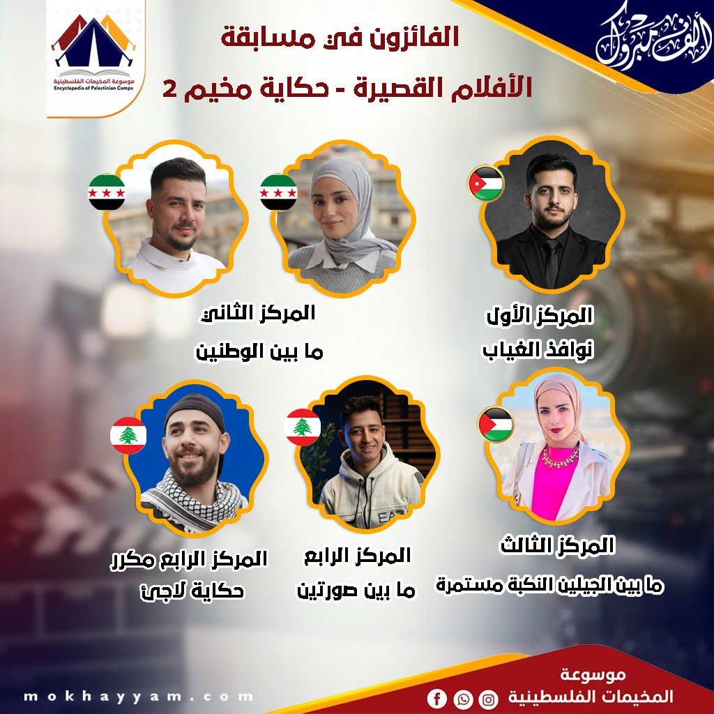 المرتكز الأربعة الأولى في مسابقة حكاية مخيم 2